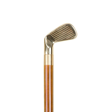 Brass Golf Club Cane with Flask