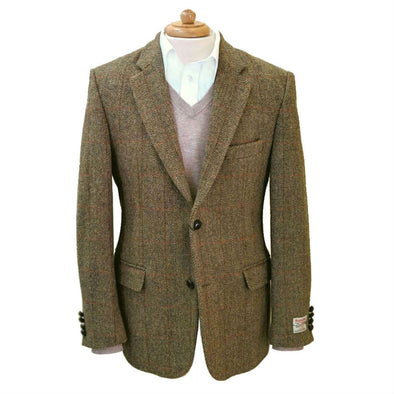 Harris Tweed Jacket | Gold with Red Check