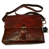 mahogany brown genuine leather messenger bag for men & women