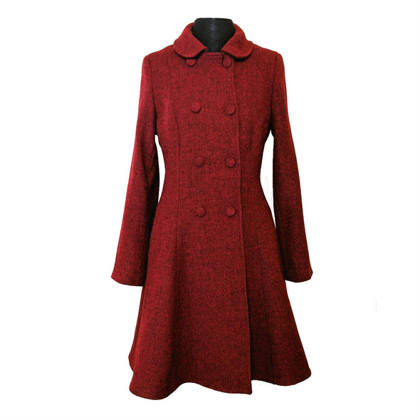 Belle Semi-Flare Harris Tweed Overcoat [2 Colors]