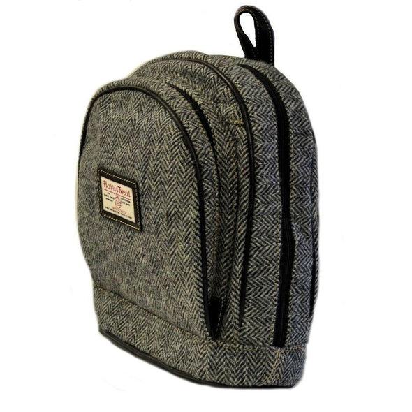 Harris Tweed Scarista Backpack — Black Herringbone — Scotland House, Ltd.