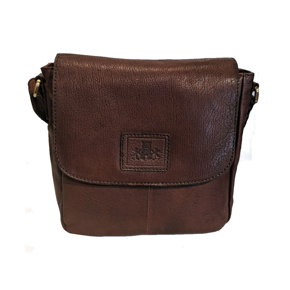 Leather Half-Flap Shoulder Bag