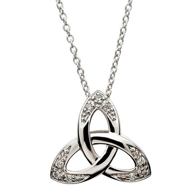 Sterling Silver Three Trinity Knot Necklace with Irish Hallmarks - Ruby Lane
