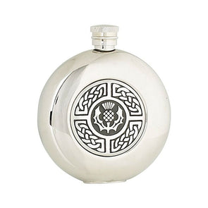 Hip Flask | 4.5 oz | Thistle with Celtic Weave