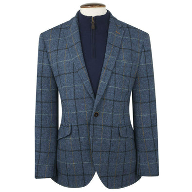 Blue Checked Tweed Blazer