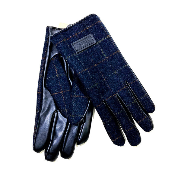 Men's Heritage Traditions Dark Blue Tweed Gloves