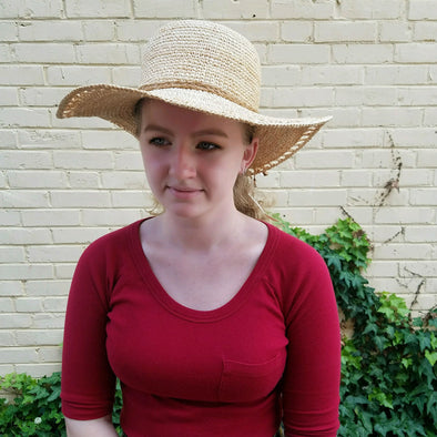 Raffia Summer Sun Hat with Spokes