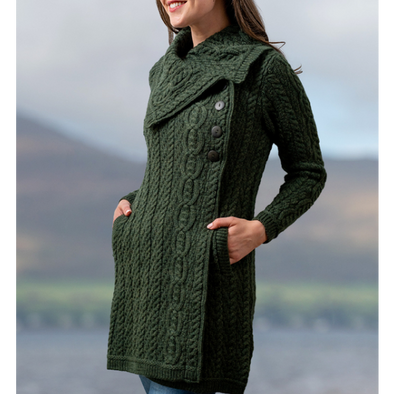 Women's Aran Sweater Coat / Coatigan