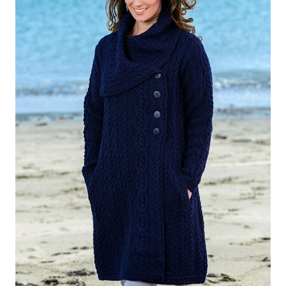 Aran Button Cardigan Coat [3 Colors]