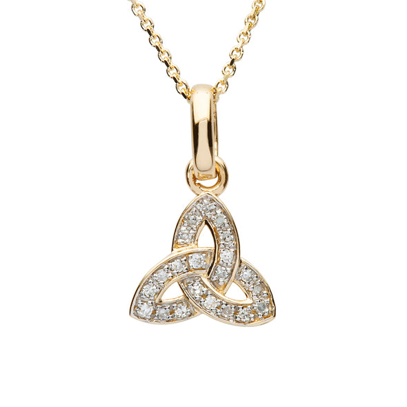 Gold & Diamond Trinity Knot Pendant