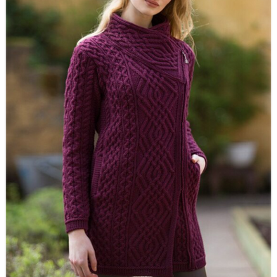 Aran Long Side-Zip Sweater [3 Colors]