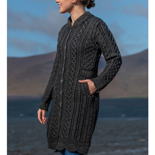 Aran Long Button Cardigan Coat [2 Colors]