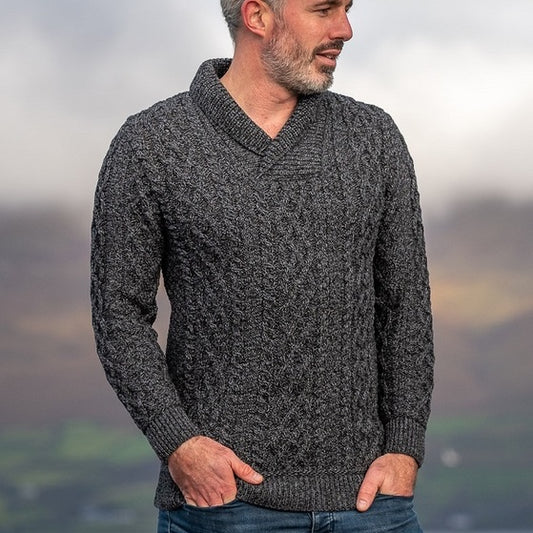 Aran Shawl Collar Cardigan