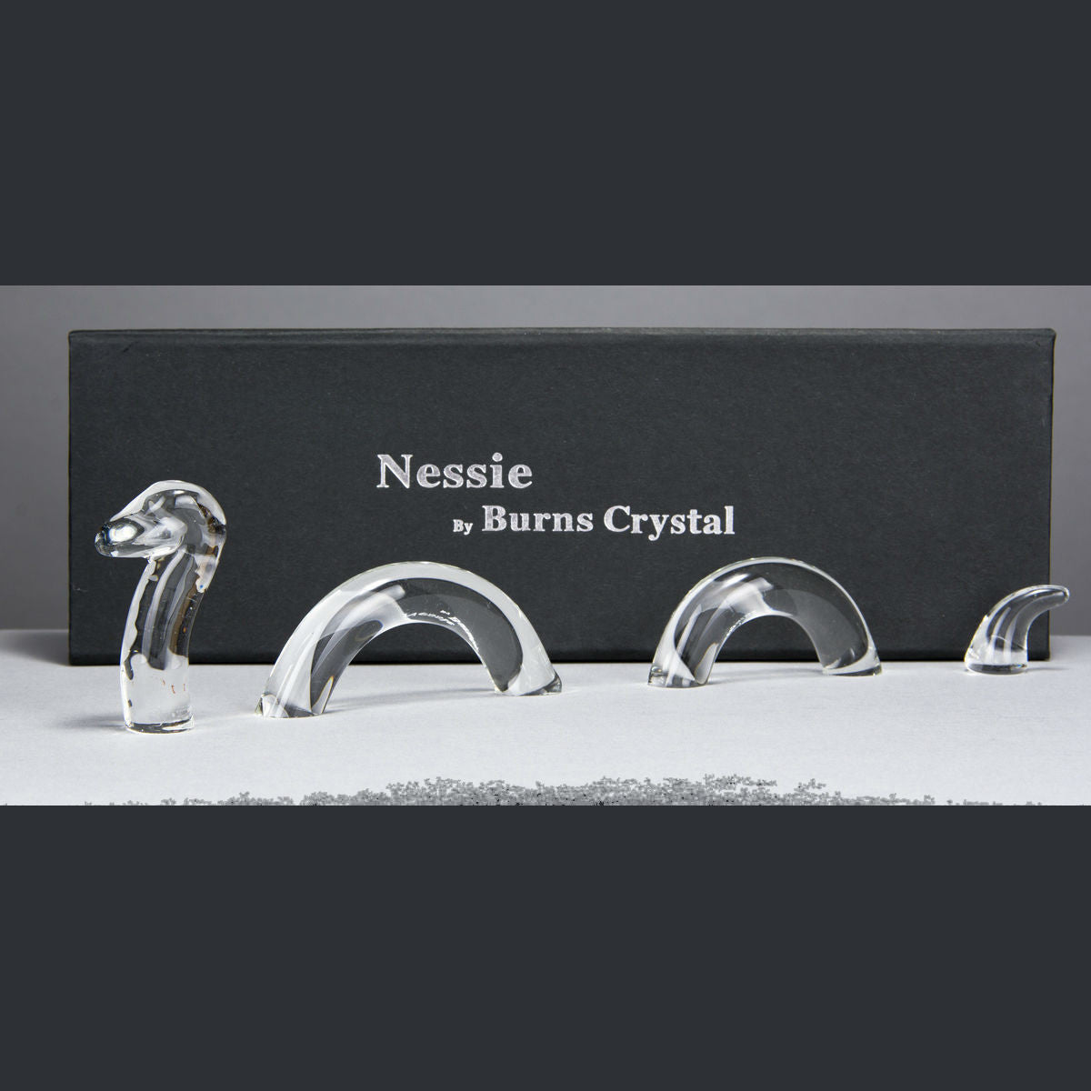 4-piece crystal glass Loch Ness Monster figurine