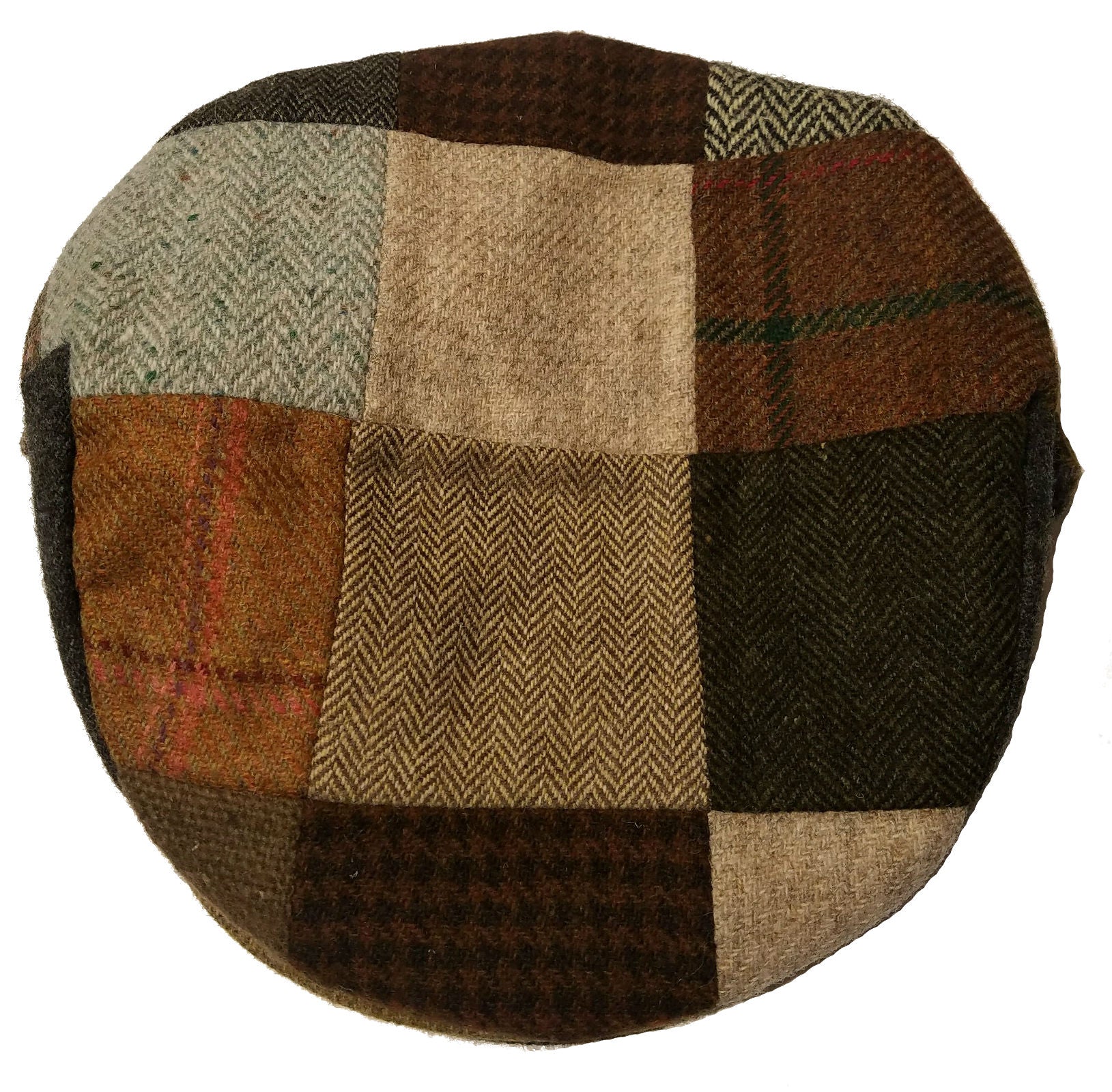 Patchwork Driving Cap in Wool from Hanna Hats of Ireland