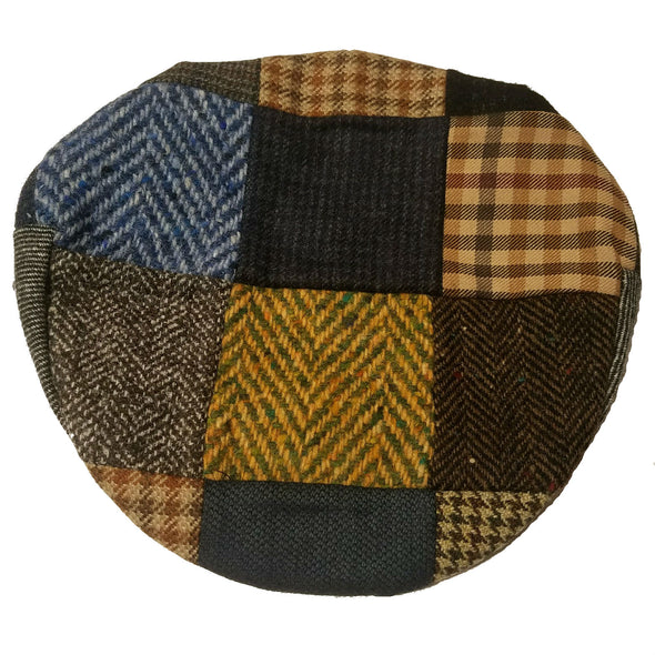 Patchwork Driving Cap in Wool from Hanna Hats of Ireland — [ Unique Patchwork Options ]