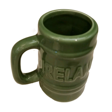 green ceramic "Ireland" shotglass with handle