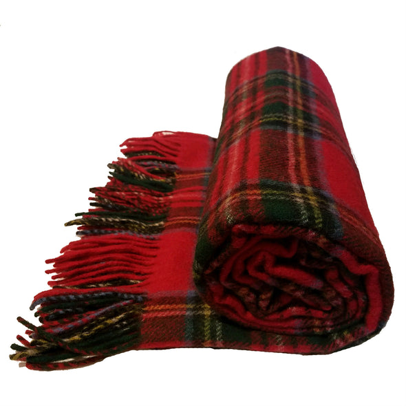 red tartan plaid wool blanket, Royal Stewart tartan