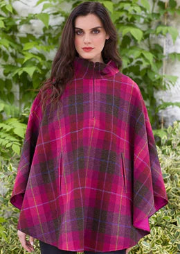 Irish Tweed Half Zip Poncho [10 Colors]