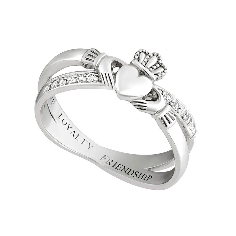 Claddagh ring, ladies silver claddagh ring on celtic rope band. – Irish  Jewelry Design