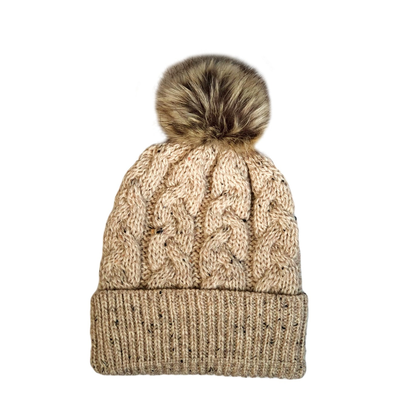 Cable Knit Pom Pom Hat - Aran Sweaters Direct