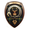 wooden wall plaque with Gordon family crest & tartan