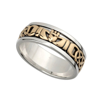 Men's Silver & Gold Claddagh Ring