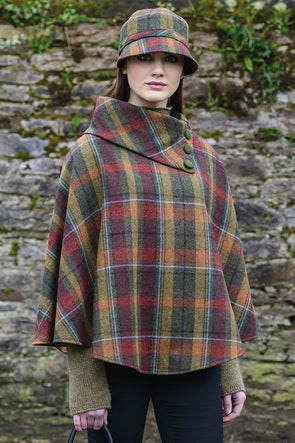 Irish Tweed Tartan Poncho [14 Colors ]