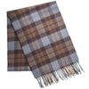 Outlander tartan scarf in wool, grey & brown