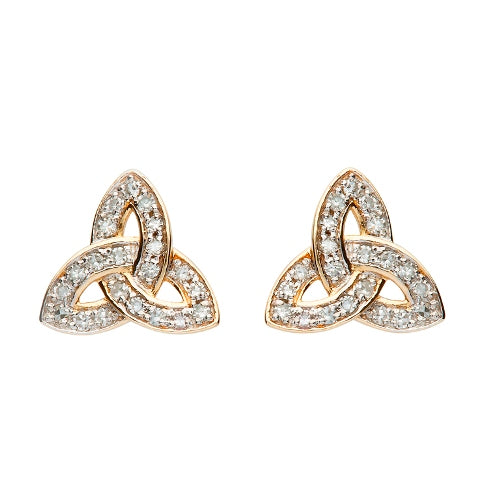 Gold & Diamond Trinity Knot Studded Earrings