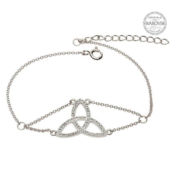 Trinity Knot Bracelet with Swarovski Crystals